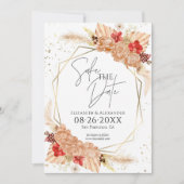 Boho Foto | Terracotta Bruiloft Save The Date Kaart (Voorkant)