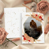 Boho Foto | Terracotta Bruiloft Save The Date Kaart