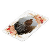 Boho Foto | Terracotta Bruiloft Save The Date Magneet (Linkerzijde)