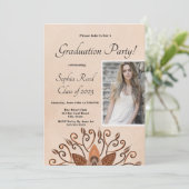 Boho Foto Terracotta Mandala Afstuderen Kaart (Staand voorkant)