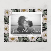 Boho Foto Tropical Floral Save the Date Wedding Briefkaart (Voorkant)
