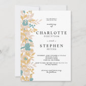 Boho fotobewerkbare florale waterverf bruiloft kaart (Voorkant)