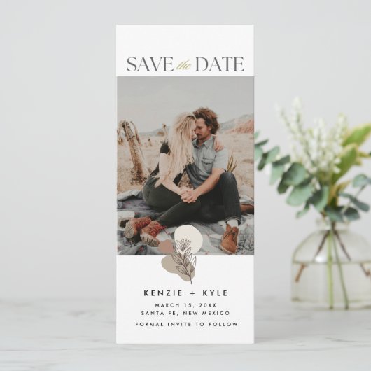 Boho Fotobruiloft Bewaar de datum Save The Date (Staand voorkant)