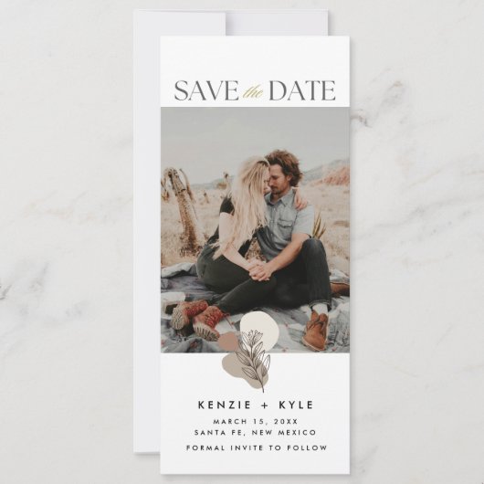 Boho Fotobruiloft Bewaar de datum Save The Date (Voorkant)