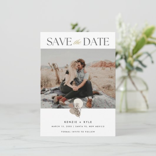 Boho Fotobruiloft Bewaar de datum Save The Date (Staand voorkant)