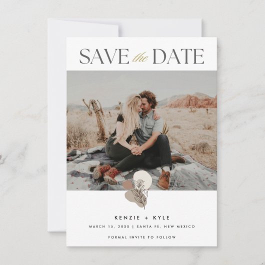 Boho Fotobruiloft Bewaar de datum Save The Date (Voorkant)