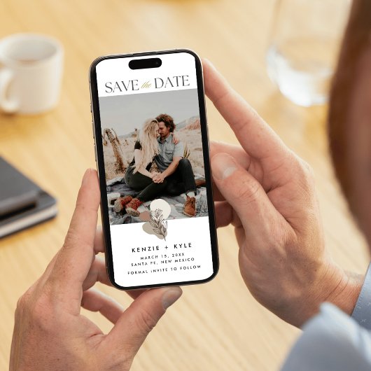 Boho Fotobruiloft Bewaar de datum Save The Date