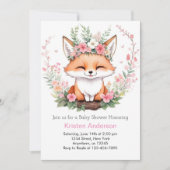 Boho Fox Adventure Meisje Baby shower Kaart (Voorkant)