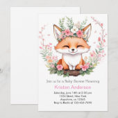 Boho Fox Adventure Meisje Baby shower Kaart (Voorkant / Achterkant)