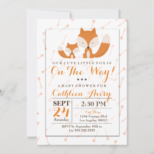 Boho Fox Baby shower Uitnodiging (Voorkant)