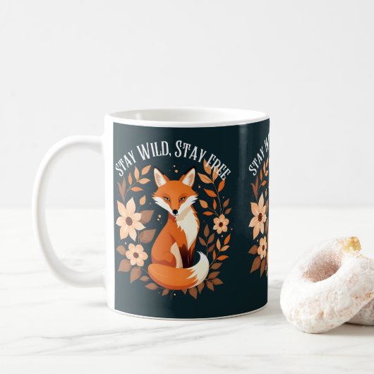 Boho Fox - Blijf wild, blijf vrij - Woodland Dark Koffiemok (Met donut)