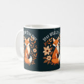 Boho Fox - Blijf wild, blijf vrij - Woodland Dark Koffiemok (Voorkant links)