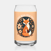 Boho Fox "Blijf wild, blijf vrij" Woodland Design Blikvorm Glas (Achterkant)