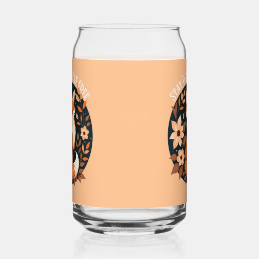 Boho Fox "Blijf wild, blijf vrij" Woodland Design Blikvorm Glas (Rechts)