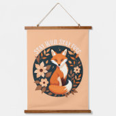 Boho Fox "Blijf wild, blijf vrij" Woodland Design Hangend Wandkleed (Voorkant)