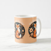 Boho Fox "Blijf wild, blijf vrij" Woodland Design Koffiemok (Voorkant rechts)