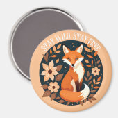 Boho Fox "Blijf wild, blijf vrij" Woodland Design Magneet (Voorkant / Achterkant)