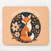 Boho Fox "Blijf wild, blijf vrij" Woodland Design Muismat (Voorkant)