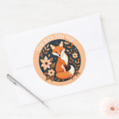 Boho Fox "Blijf wild, blijf vrij" Woodland Design Ronde Sticker (Envelop)
