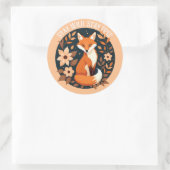 Boho Fox "Blijf wild, blijf vrij" Woodland Design Ronde Sticker (Tas)