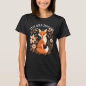 Boho Fox "Blijf wild, blijf vrij" Woodland Design T-shirt (Voorkant)