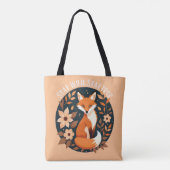 Boho Fox "Blijf wild, blijf vrij" Woodland Design Tote Bag (Achterkant)