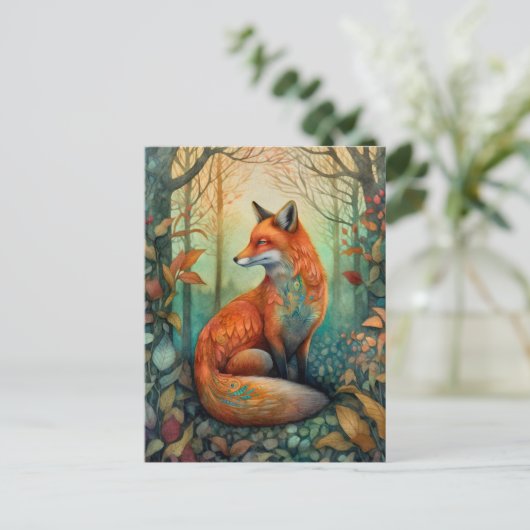 Boho Fox Briefkaart (Staand voorkant)