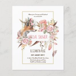 Boho FOX Bruiloft Feest Bos Veren Bloemstuk Flyer