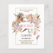 Boho FOX Bruiloft Feest Woodland Veren Bloemen Flyer (Voorkant)