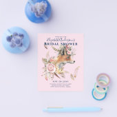 Boho FOX Bruiloft Feest Woodland Veren Bloemen Flyer (Enkel)