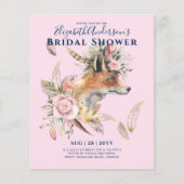 Boho FOX Bruiloft Feest Woodland Veren Bloemen Flyer (Voorkant)