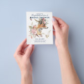 Boho FOX Bruiloft Feest Woodland Veren Bloemen Flyer (Hand)