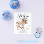 Boho FOX Bruiloft Feest Woodland Veren Bloemen Flyer (Enkel)