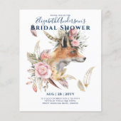 Boho FOX Bruiloft Feest Woodland Veren Bloemen Flyer (Voorkant)