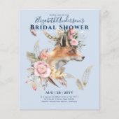 Boho FOX Bruiloft Woodland Veren Bloemen Flyer (Voorkant)