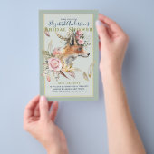 Boho FOX Bruiloftsfeest Woodland Veren Bloemen Flyer (Hand)