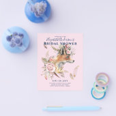 Boho FOX Bruiloftsuitnodiging met bosveren en bloe Flyer (Enkel)