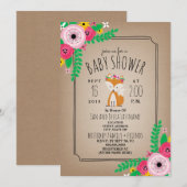 Boho Fox Cardstock Geïnspireerd Stripe Baby shower Kaart (Voorkant / Achterkant)