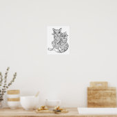 Boho Fox Doodle 2 Poster (Keuken)