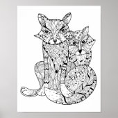 Boho Fox Doodle 2 Poster (Voorkant)