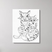 Boho Fox Doodle 6 Canvas Afdruk (Voorkant)