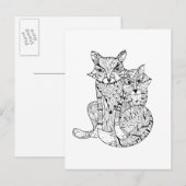 Boho Fox Doodle Briefkaart (Voorkant / Achterkant)