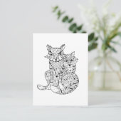 Boho Fox Doodle Briefkaart (Staand voorkant)