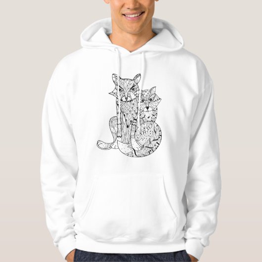 Boho Fox Doodle Hoodie (Voorkant)