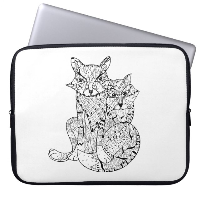 Boho Fox Doodle Laptop Sleeve (Voorkant)