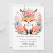 Boho Fox Forest Bliss Meisje Baby shower Kaart (Voorkant)