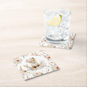 Boho Fox Girl Woodland Party Kartonnen Onderzetters (Insitu)