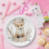 Boho Fox Girl Woodland Party Papieren Bordje (Feest)