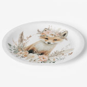 Boho Fox Girl Woodland Party Papieren Bordje (Gekanteld)