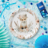 Boho Fox Girl Woodland Party Papieren Bordje (Feest)